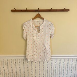 E & M Polka Dot Blouse Top